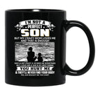 I'M Not A Perfect Son But My Crazy Mom Loves Me On Back Black Coffee Mug - Black