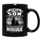 I'M Not A Perfect Son But My Crazy Mom Loves Me Son  Black Coffee Mug - Black