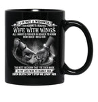 I'M Not A Widower I'M A Husband To A Beautiful Wife With Wings Black Coffee Mug - Black