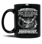 I'M Not A Widower I'M A Husband To A Beautiful Wife With Wings Black Coffee Mug