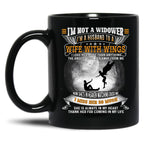 I'M Not A Widower I'M A Husband To A Wife With Wings  Black Coffee Mug