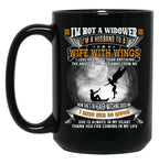 I'M Not A Widower I'M A Husband To A Wife With Wings  Black Coffee Mug