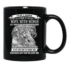 I'M Not A Widower I'M A Husband To Beautiful Wife With Wings Black Coffee Mug - Black