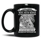 I'M Not A Widower I'M A Husband To Beautiful Wife With Wings Black Coffee Mug