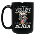 I'M Not A Widower I'M Husband To A Beautiful Wife With Wings Black Coffee Mug