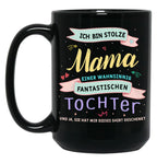 I'M Proud Mom Daughter Parents Gift Saying Black Coffee Mug