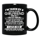 I'M Taken By A Freaking Awesome Girlfriend Black Coffee Mug - Black