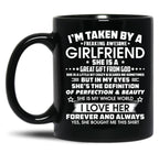 I'M Taken By A Freaking Awesome Girlfriend Black Coffee Mug