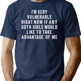 I'M Very Vulnerable Right Now If Any Goth Girls Funny Humor T-Shirt for Men & Women, T-Shirts Graphic Tee - Navy