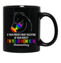 I'M Your Mom Now - Lgbt Free Hugs Support Pride Mom Hugs Black Coffee Mug - Black