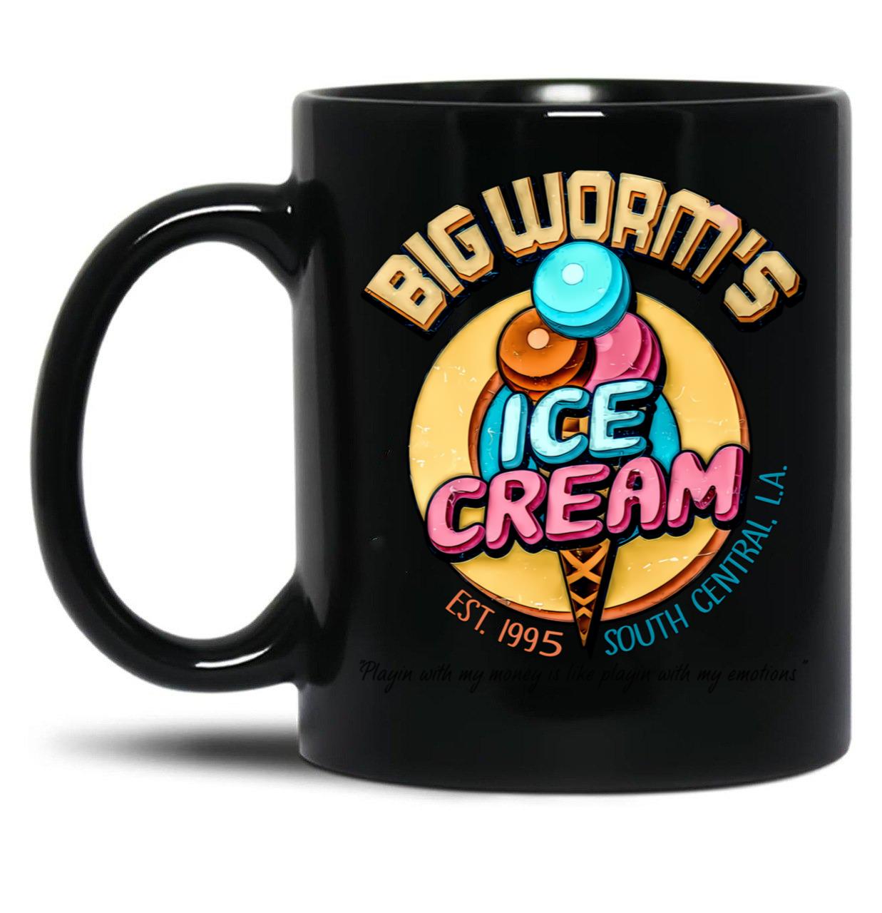 Ice Cream Enak Black Coffee Mug