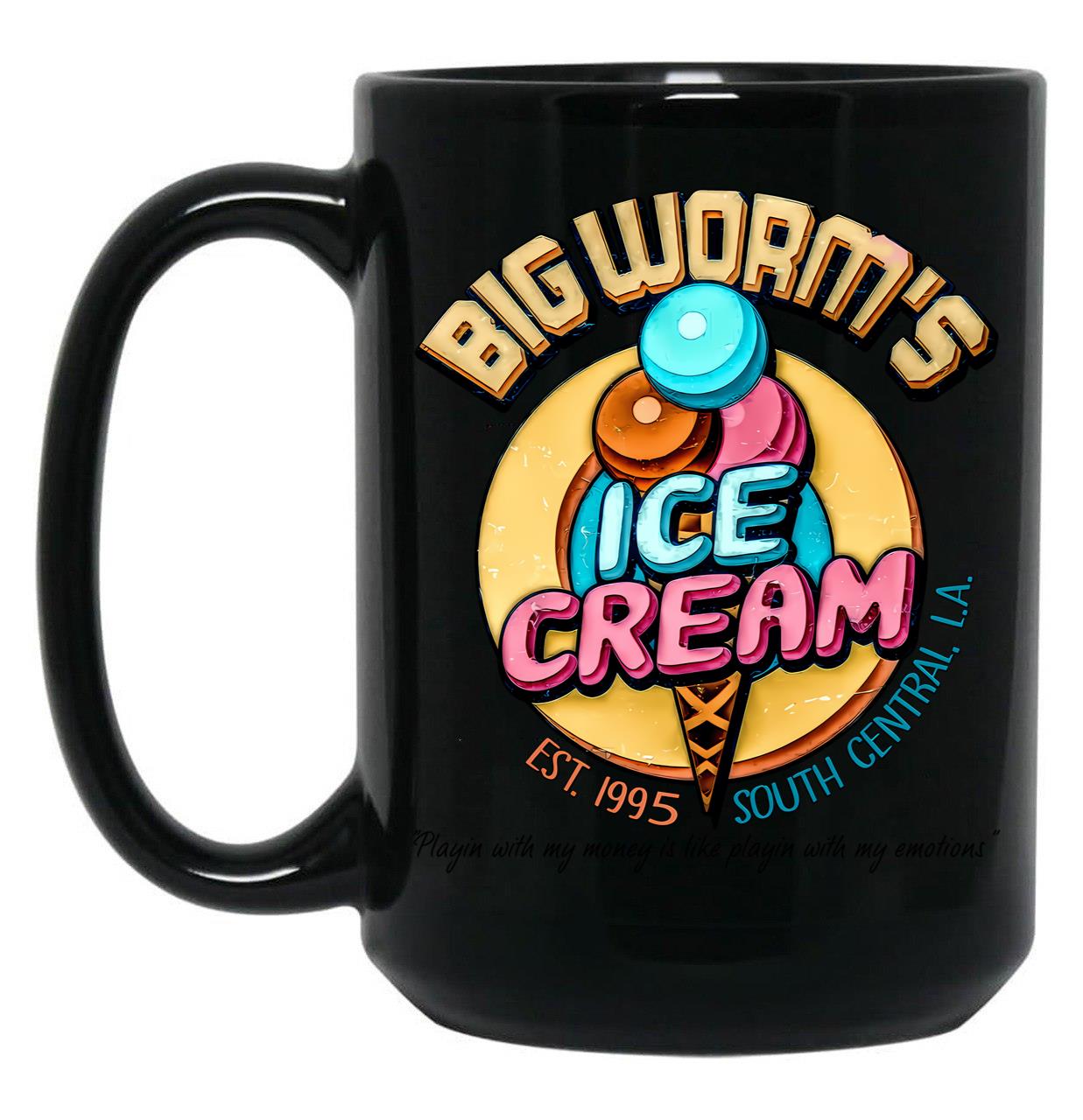 Ice Cream Enak Black Coffee Mug