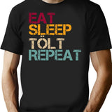 Icelandic Horse Eat Sleep Repeat T-Shirt for Men & Women, T-Shirts Graphic Tee - Black
