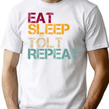 Icelandic Horse Eat Sleep Repeat T-Shirt for Men & Women, T-Shirts Graphic Tee - White