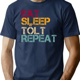 Icelandic Horse Eat Sleep Repeat T-Shirt for Men & Women, T-Shirts Graphic Tee - Navy