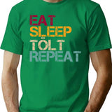 Icelandic Horse Eat Sleep Repeat T-Shirt for Men & Women, T-Shirts Graphic Tee - Green