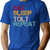Icelandic Horse Eat Sleep Repeat T-Shirt for Men & Women, T-Shirts Graphic Tee - Blue