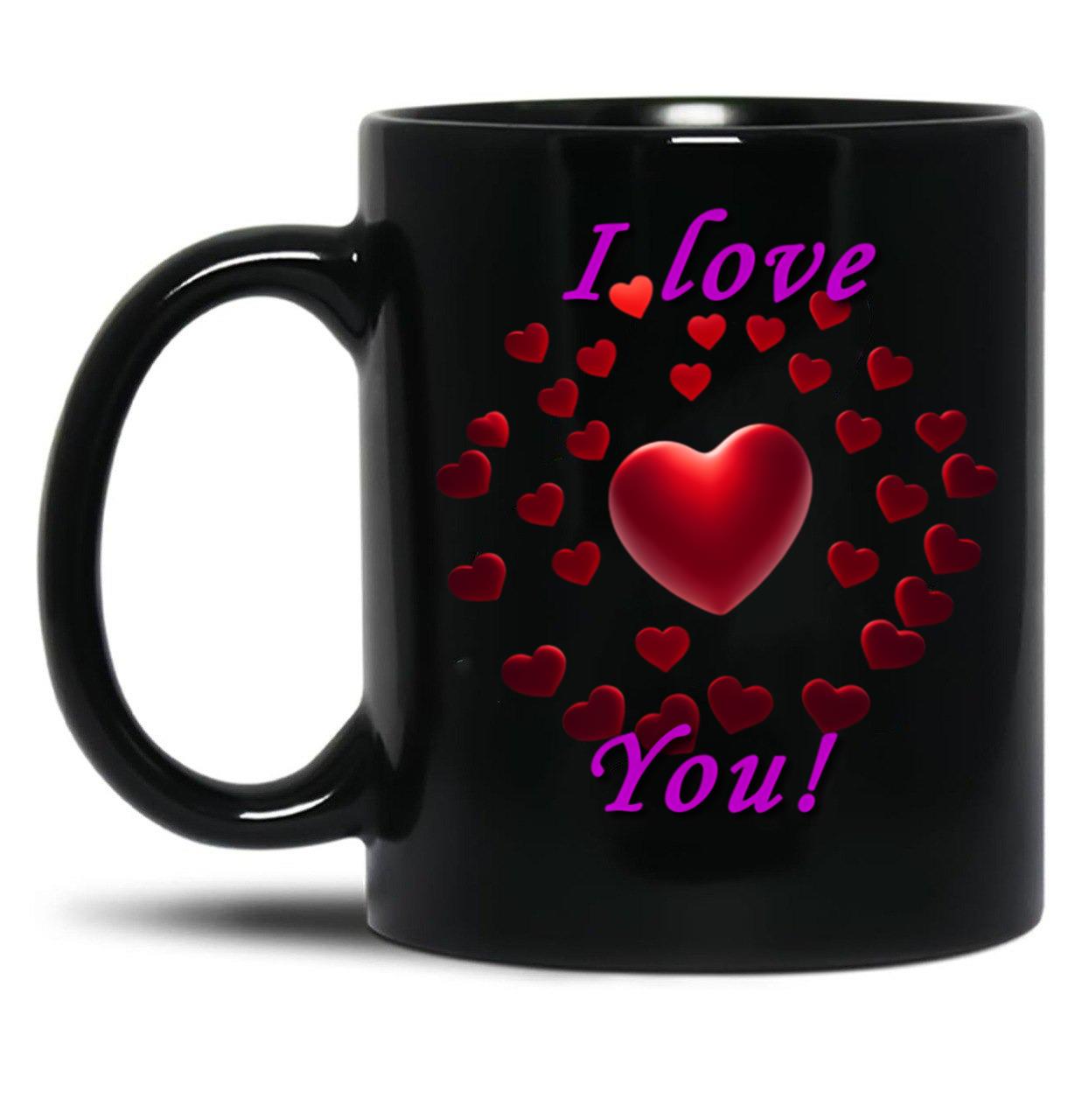 Ich Liebe Dich Black Coffee Mug