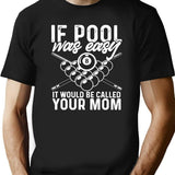 If Pool was Easy Funny Sport Pool Billiard Premium Heavyweight Cotton T-Shirt - Black