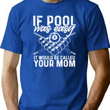 If Pool was Easy Funny Sport Pool Billiard Premium Heavyweight Cotton T-Shirt - Blue