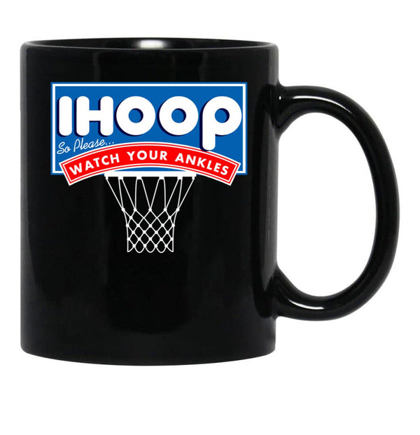 Ihoop I Hoop So Please Watch Your Ankles Classic Logo Black Coffee Mug, Gift Coffee Mug - Black