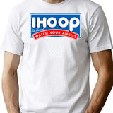 Ihoop I Hoop So Please Watch Your Ankles Classic Logo Premium Heavyweight Cotton T-Shirt - White
