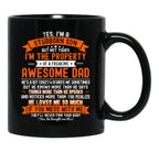 Im A Stubborn Sonof A Freaking Awesome Dad - Funny Gift From Father To Sons  Black Coffee Mug - Black