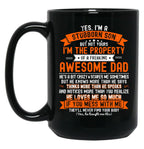 Im A Stubborn Sonof A Freaking Awesome Dad - Funny Gift From Father To Sons  Black Coffee Mug