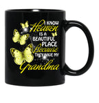In Memory Of My Grandma Guardian Angel Wings Hoodie Black Coffee Mug - Black