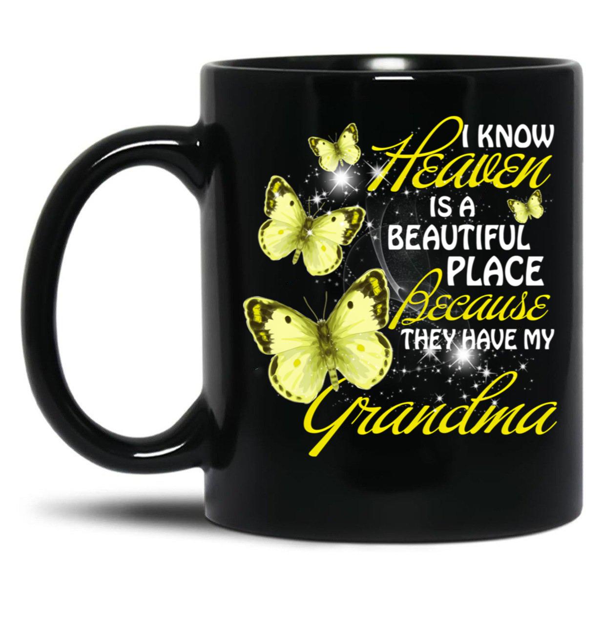 In Memory Of My Grandma Guardian Angel Wings Hoodie Black Coffee Mug