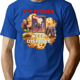 Inferno Tower Humor T-Shirt for Men & Women, T-Shirts Graphic Tee - Blue
