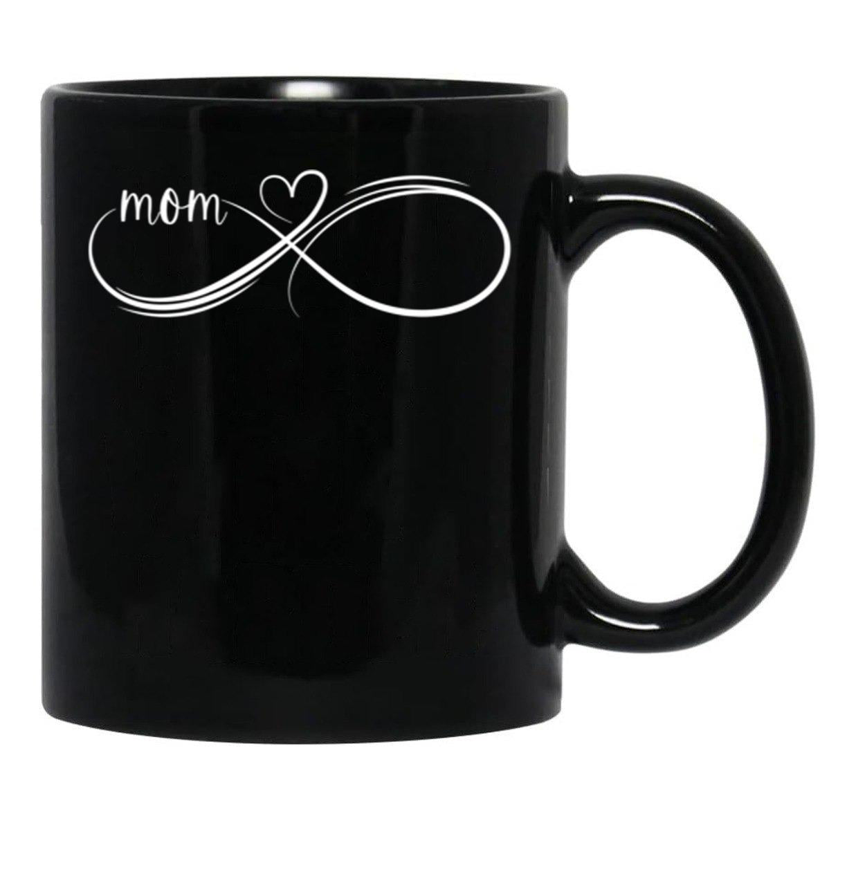 Infinity Mom Mom Mug Gift For Mothers Day Best Mom Ever Mama Mug I Love Mom Sticker Black Coffee Mug - Black