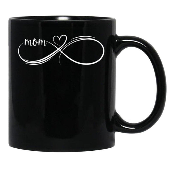 Infinity Mom Mom Mug Gift For Mothers Day Best Mom Ever Mama Mug I Love Mom Sticker Black Coffee Mug - Black