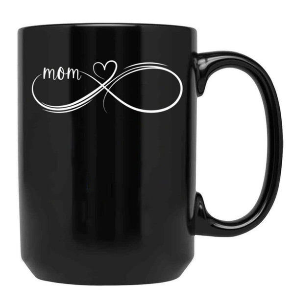 Infinity Mom Mom Mug Gift For Mothers Day Best Mom Ever Mama Mug I Love Mom Sticker Black Coffee Mug - Black