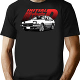 Initial D Manga Ae86 T-Shirt for Men & Women, T-Shirts Graphic Tee - Black