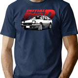 Initial D Manga Ae86 T-Shirt for Men & Women, T-Shirts Graphic Tee - Navy