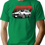Initial D Manga Ae86 T-Shirt for Men & Women, T-Shirts Graphic Tee - Green