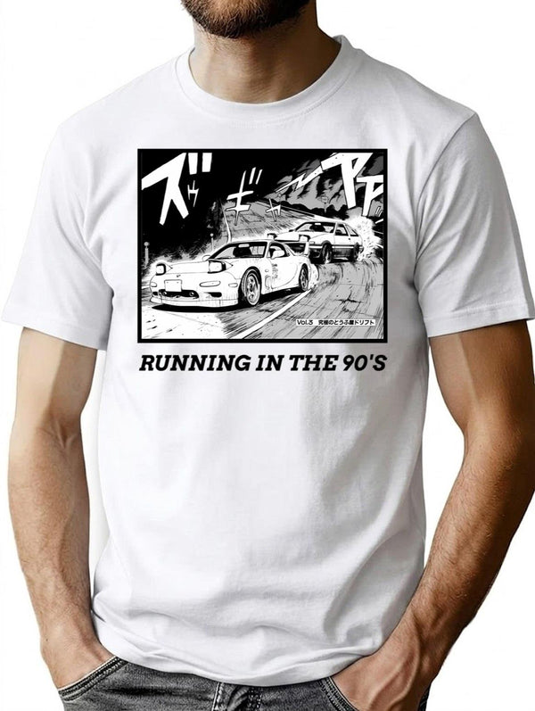 Initial D Manga Running In The 90'S Ae86 Vs Rx7 T-Shirt for Men & Women, T-Shirts Graphic Tee - White