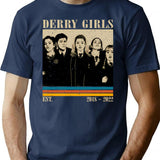 Inspired Derry Girls Minimalist Art T-Shirt for Men & Women, T-Shirts Graphic Tee - Navy