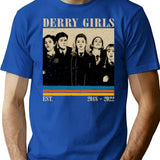 Inspired Derry Girls Minimalist Art T-Shirt for Men & Women, T-Shirts Graphic Tee - Blue