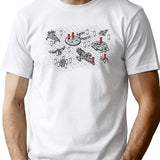 Intergalactic Battleship T-Shirt for Men & Women, T-Shirts Graphic Tee - White