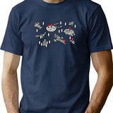 Intergalactic Battleship T-Shirt for Men & Women, T-Shirts Graphic Tee - Navy