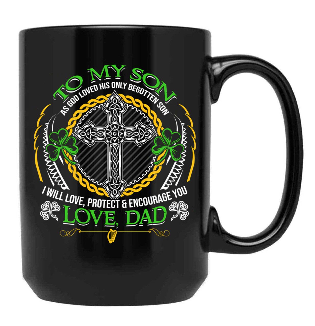 Irish Dad And Son Black Coffee Mug - Black