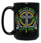 Irish Dad And Son Black Coffee Mug