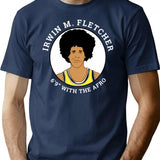 Irwin M. Fletcher (Fletch) Lakers - 6'9 With The Afro T-Shirt for Men & Women, T-Shirts Graphic Tee - Navy