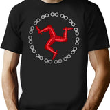 Isle Of Man Chain T-Shirt for Men & Women, T-Shirts Graphic Tee - Black