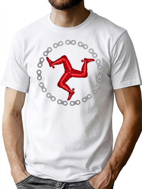 Isle Of Man Chain T-Shirt for Men & Women, T-Shirts Graphic Tee - White