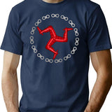 Isle Of Man Chain T-Shirt for Men & Women, T-Shirts Graphic Tee - Navy