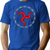 Isle Of Man Chain T-Shirt for Men & Women, T-Shirts Graphic Tee - Blue
