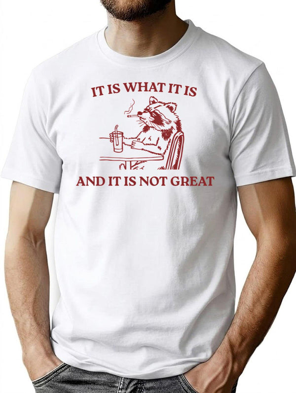 It Is What It Is And It Is Not Great Memes (2) T-Shirt for Men & Women, T-Shirts Graphic Tee - White